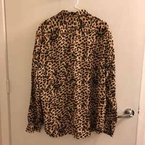 Hm Long Sleeve Leopard Print Men Shirt 
